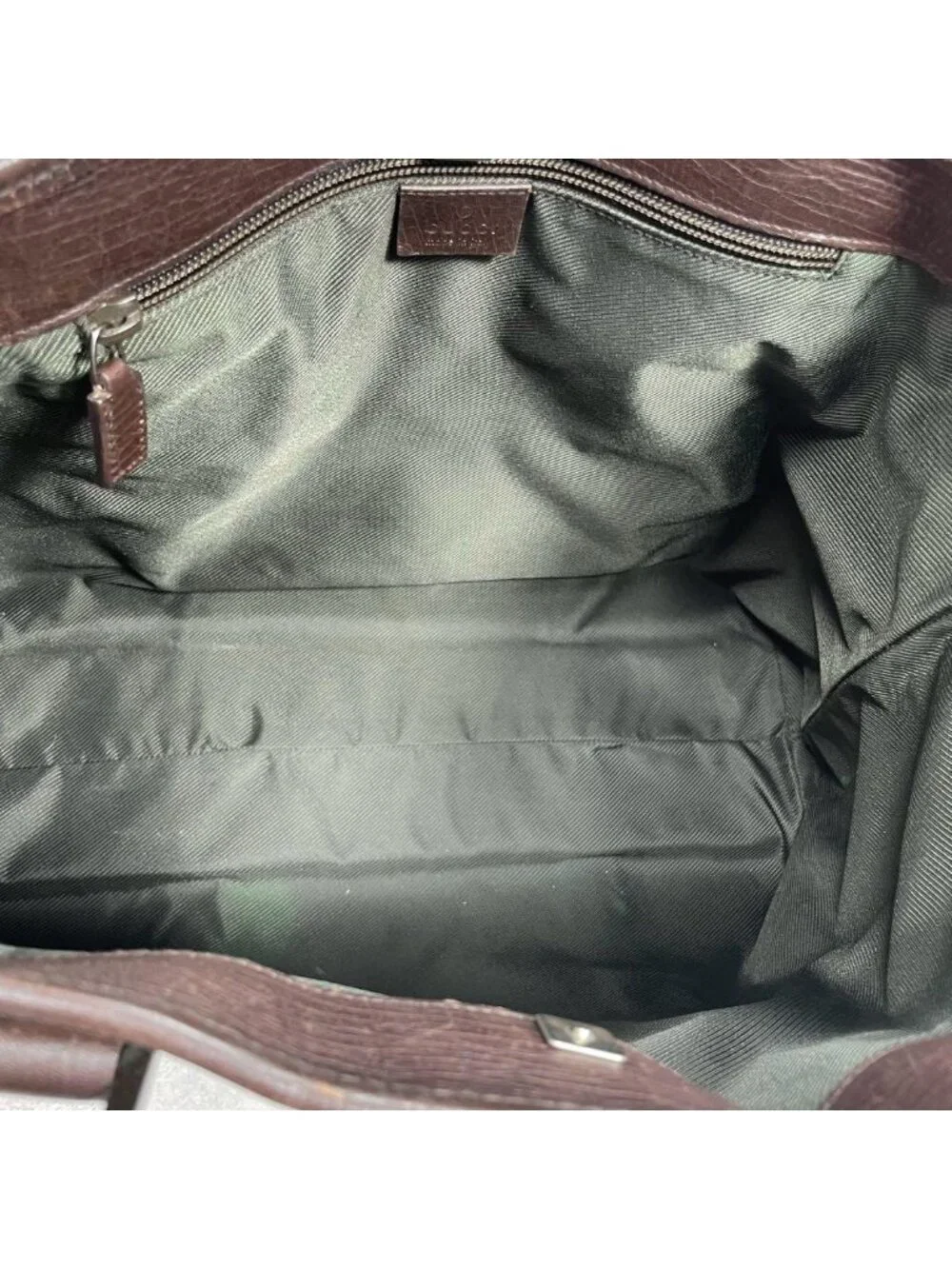 Gucci GG Tote Bag Brown Beige Leather Logo